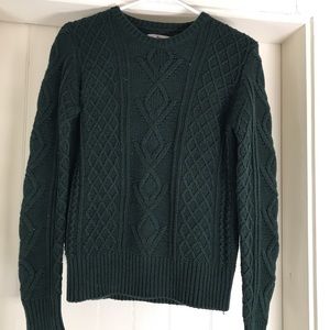 GH Bass emerald green crew neck knit sweater S